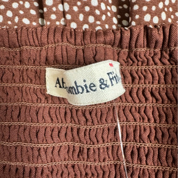 NWT Abercrombie & Fitch Portrait Neck Long Sleeve Polka Dot Mini Dress Sz M - Picture 14 of 16